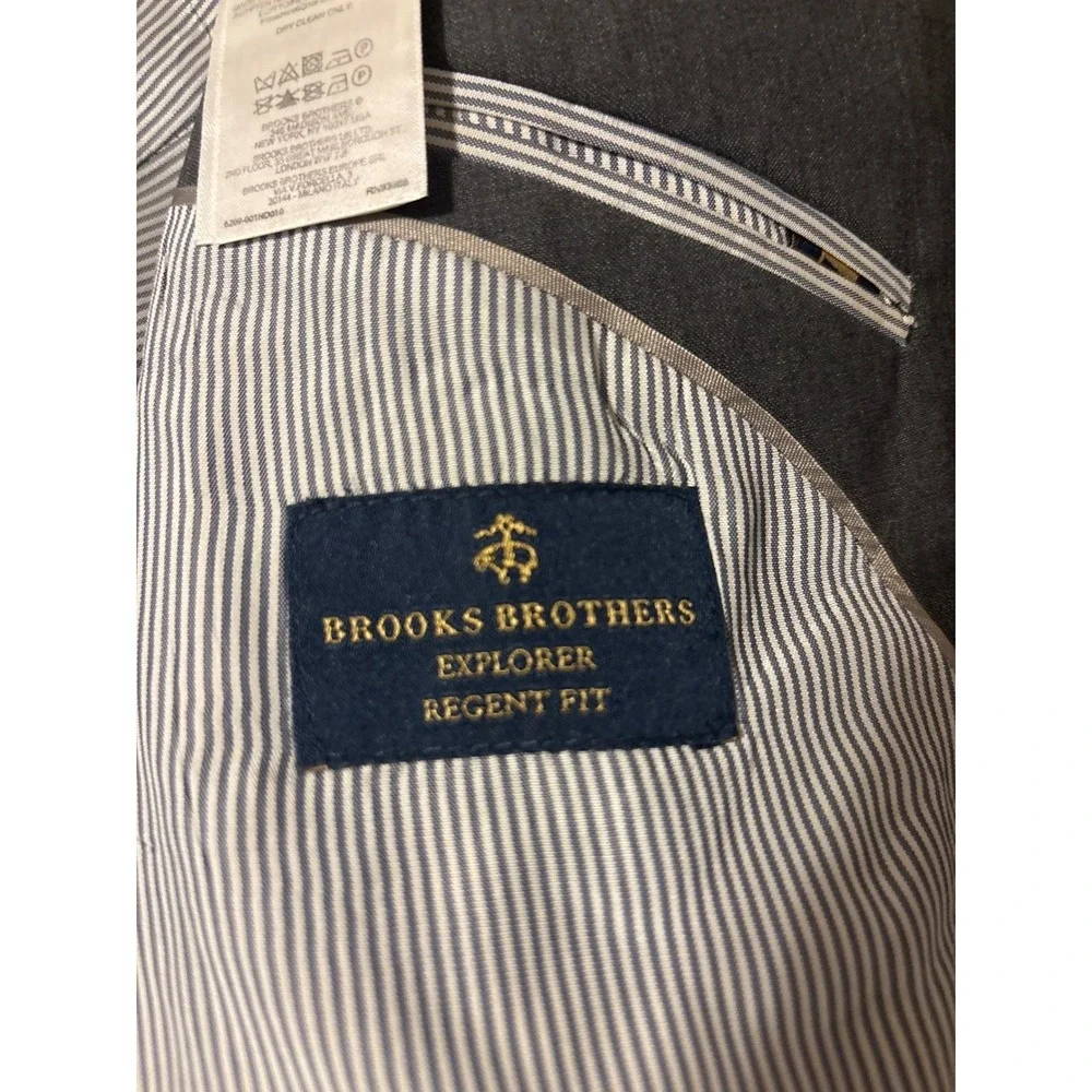 Brooks Brothers Explorer Blazer Mens 42L Gray Regent Fit 2-Button‎ Coat
